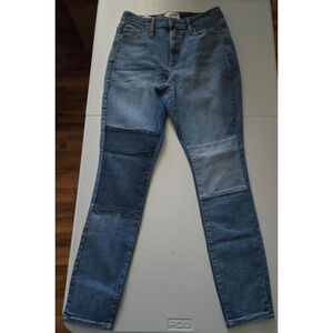 Universal Thread Skinny Jeans Stretch Size 4/27R High Rise Button Fly Patch‎ Leg